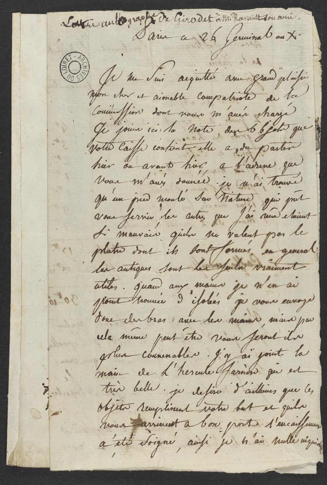 Arch. dép. du Loiret, 1 J 1528