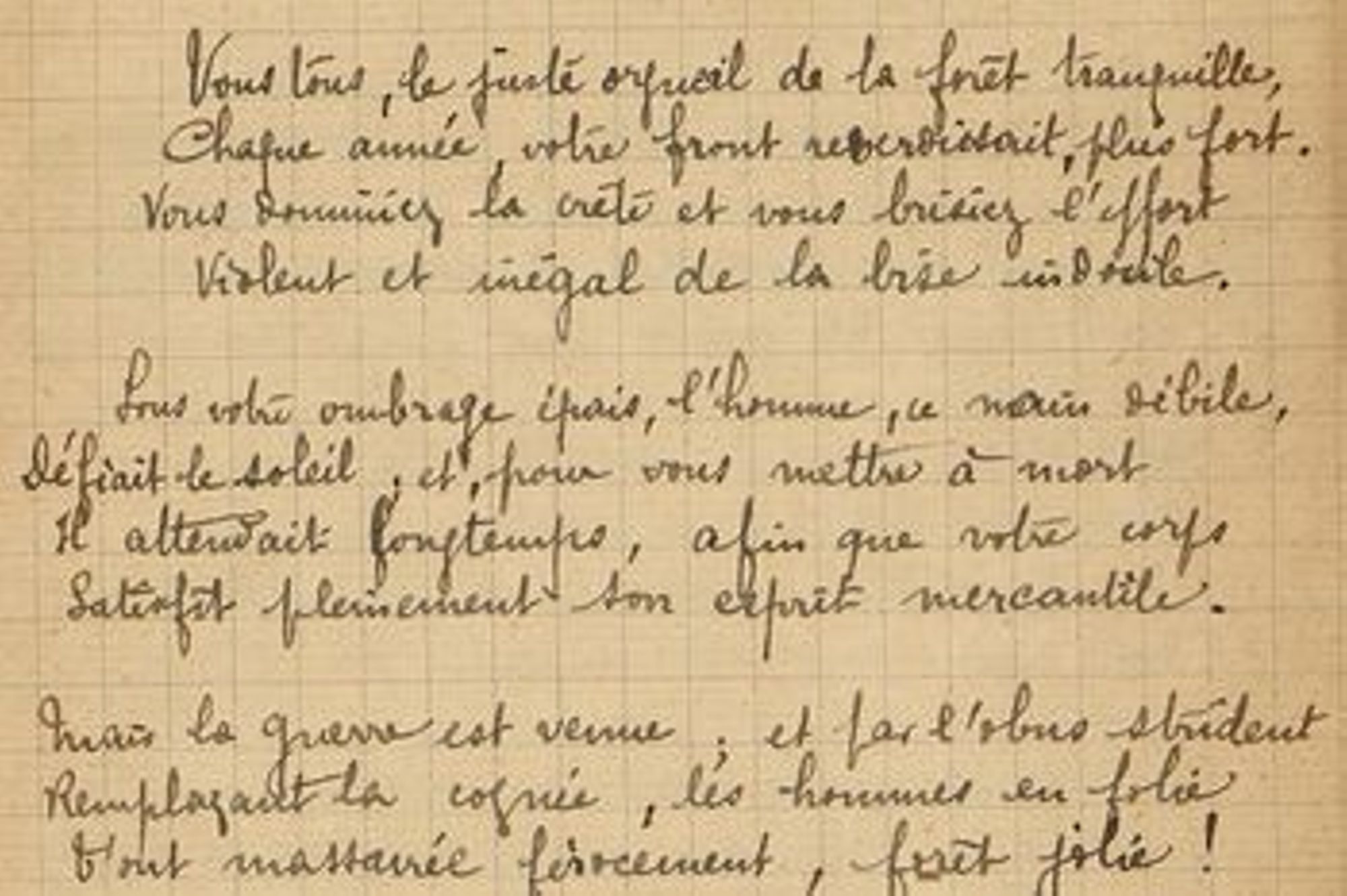 Poème d'un instituteur loirétain en novembre 1915