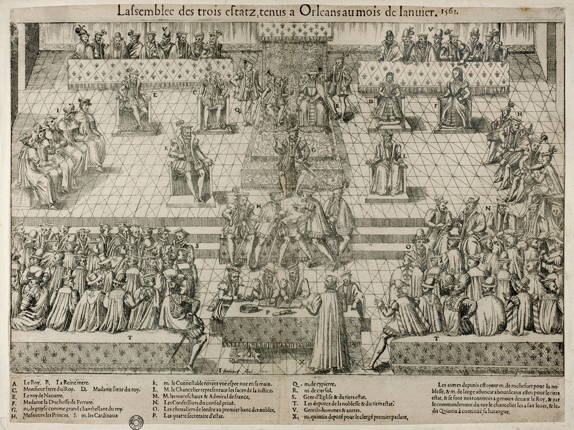 La tenue des Etats généraux à Orléans en 1561.