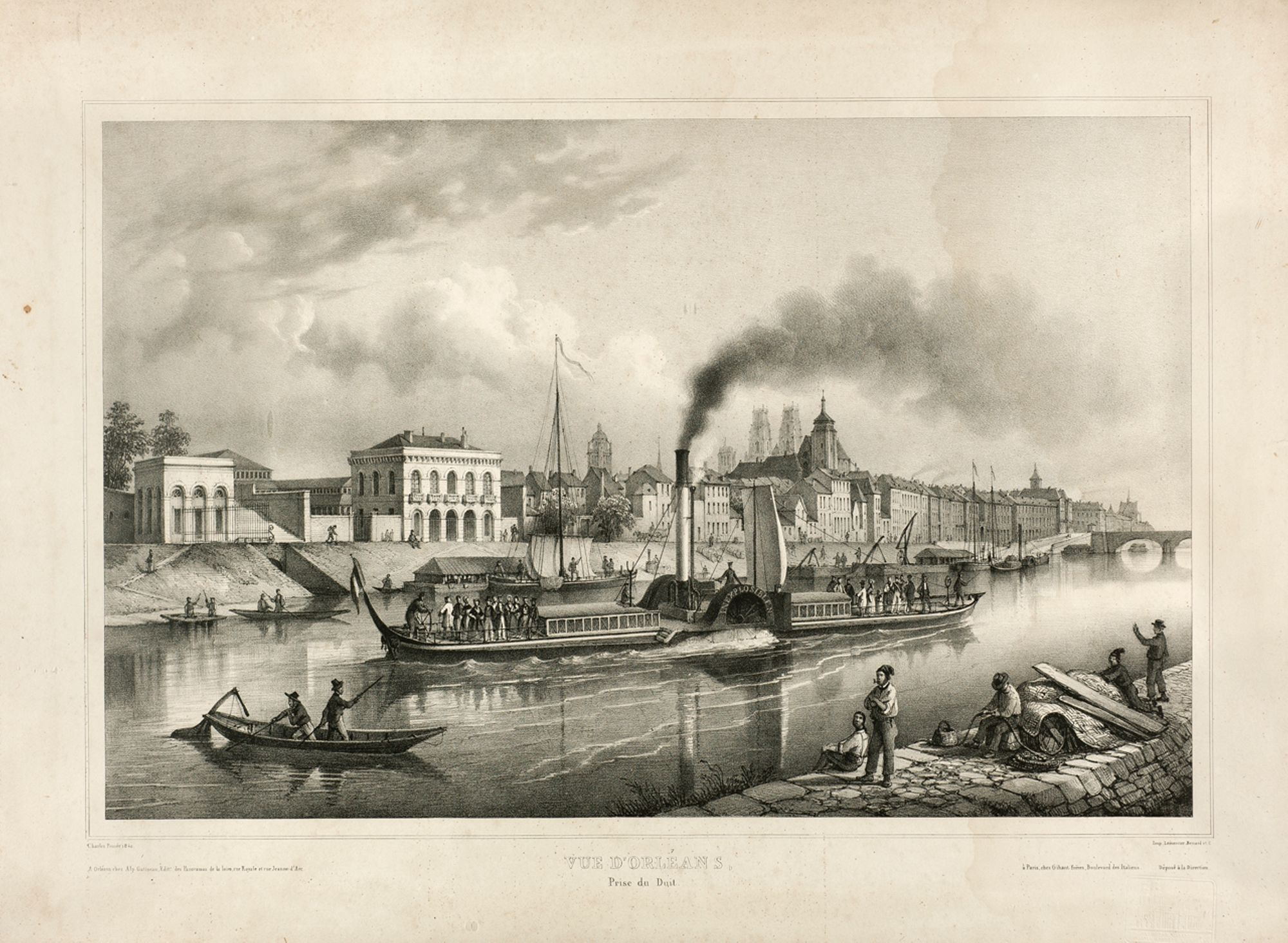 Vue d'Orléans, prise du duit - 1840.
