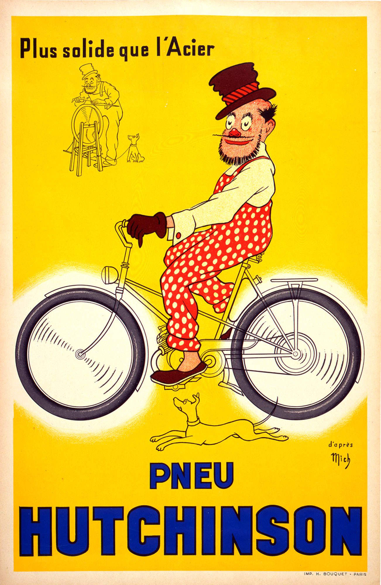 Affiche Hutchinson "Plus solide que l'acier", vers 1920.