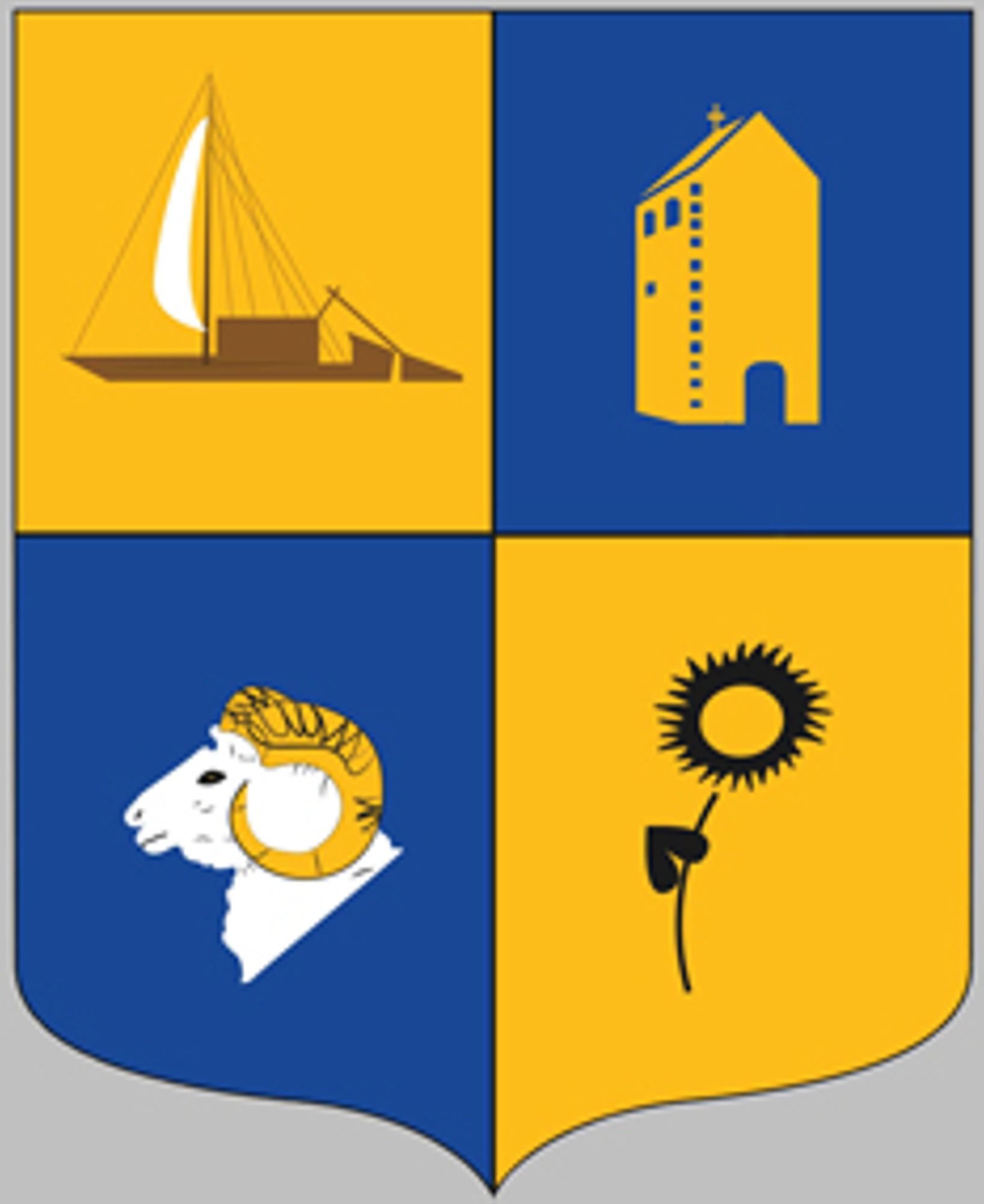Blason de la commune d'Ouvrouer-les-Champs adopté le 14 septembre 2015.