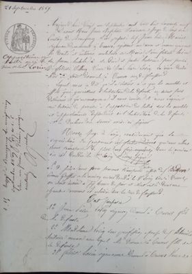 Procès-verbal d’apposition de scellés après le décès de la veuve Lorin (21 septembre 1869)