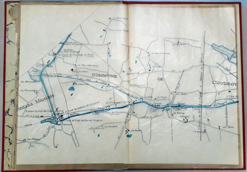 Extrait du plan général du canal d’Orléans sur support calque (1923). (Arch. dép. du Loiret,1804 W 351).