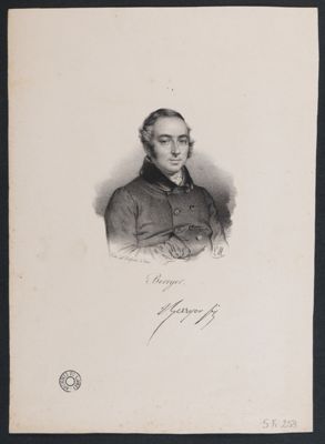 "Berryer" [Pierre-Antoine Berryer, Paris 1790 - Augerville-la-Rivière 1868 ; avocat et homme politique ; en buste, de trois quarts]