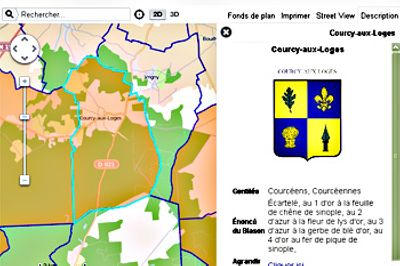 Une centaine de blasons ont été localisés sur la carte du Loiret