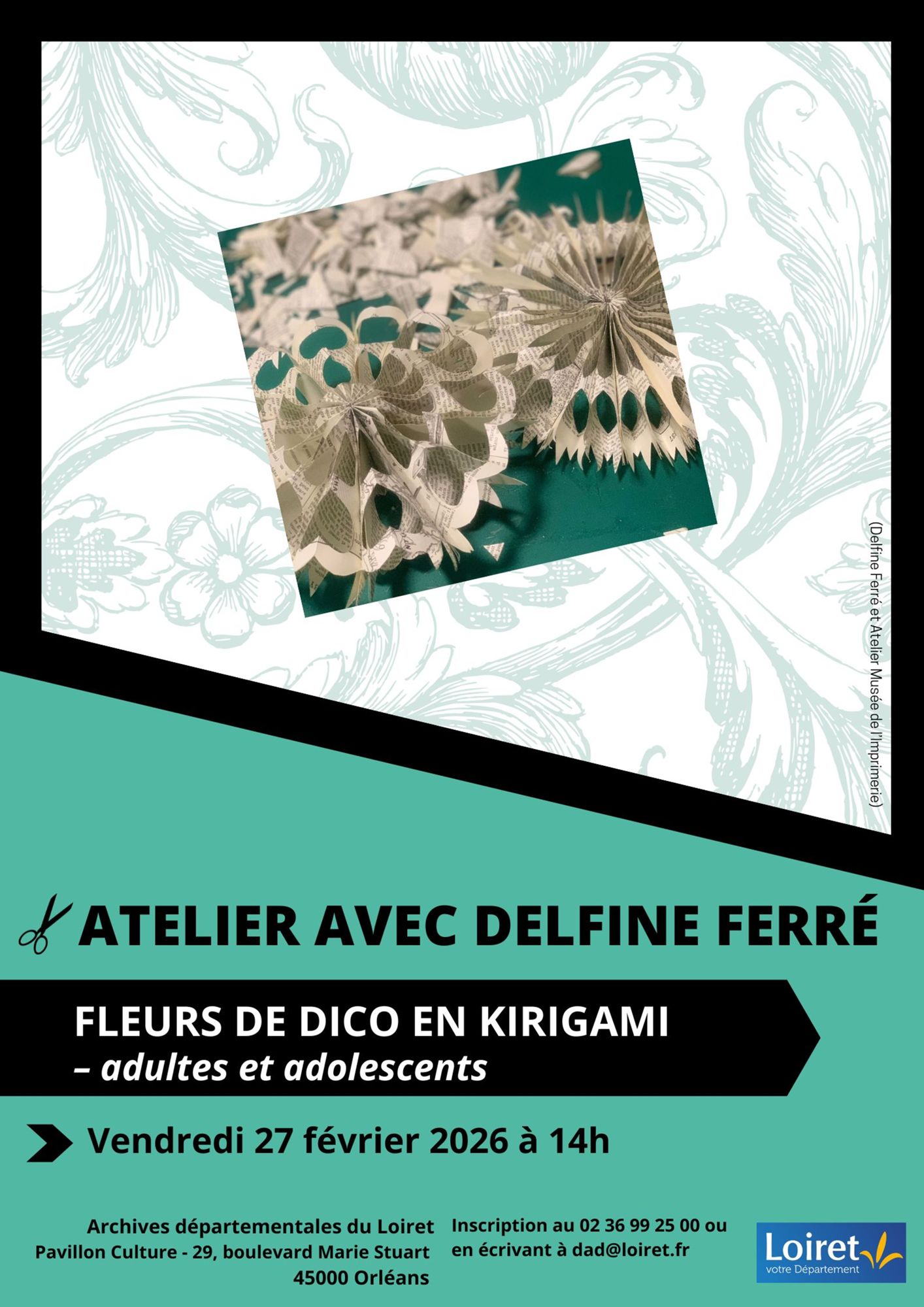 Atelier avec Delfine Ferré : fleurs de dico en kirigami - pour adultes et adolescents