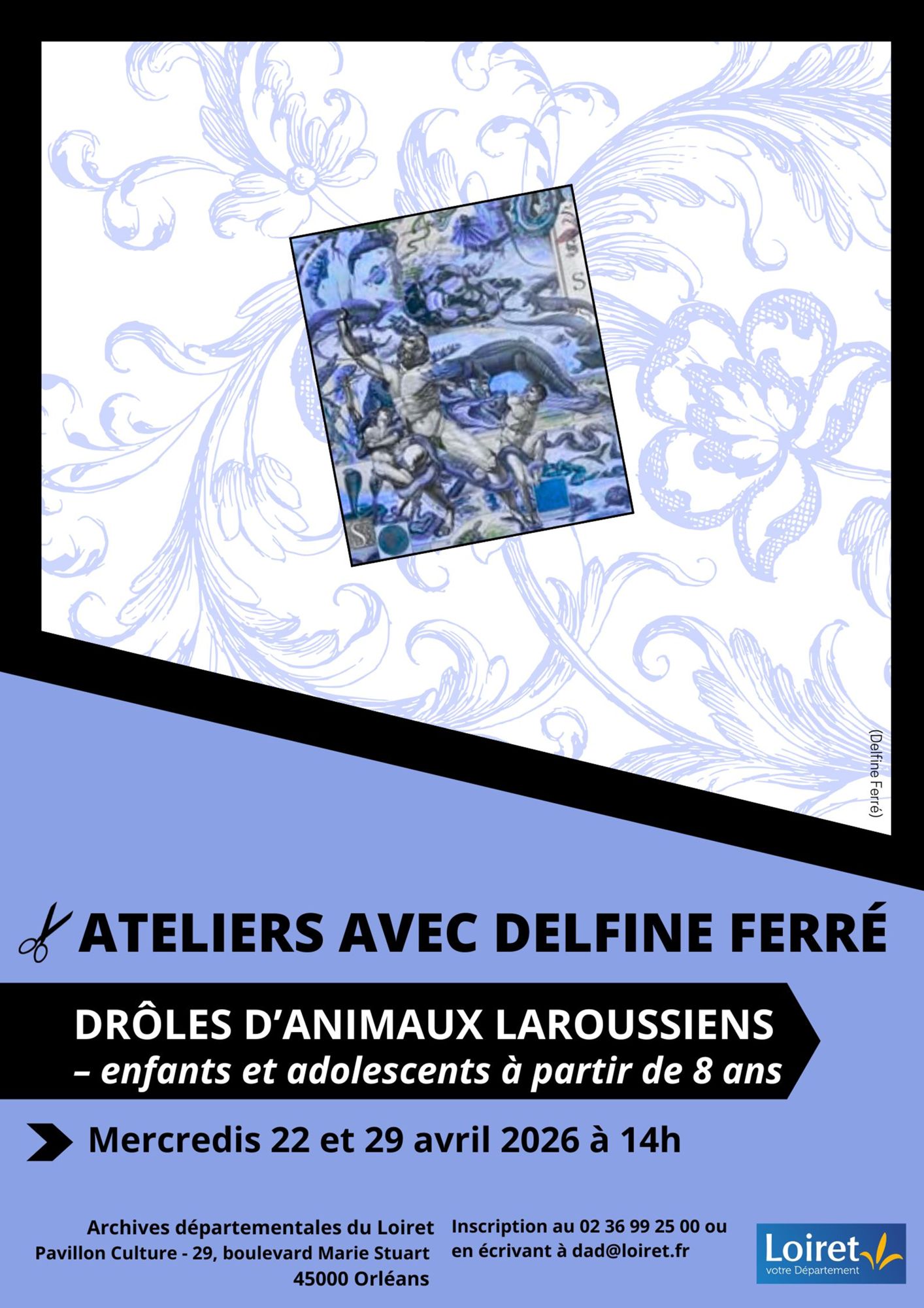 Atelier avec Delfine Ferré : drôles d'animaux laroussiens - pour enfants et adolescents à partir de 8 ans