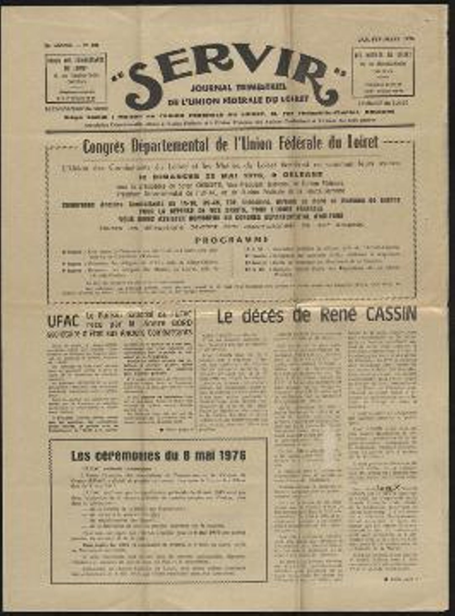 "Servir, journal trimestriel de l'union fédérale du Loiret"