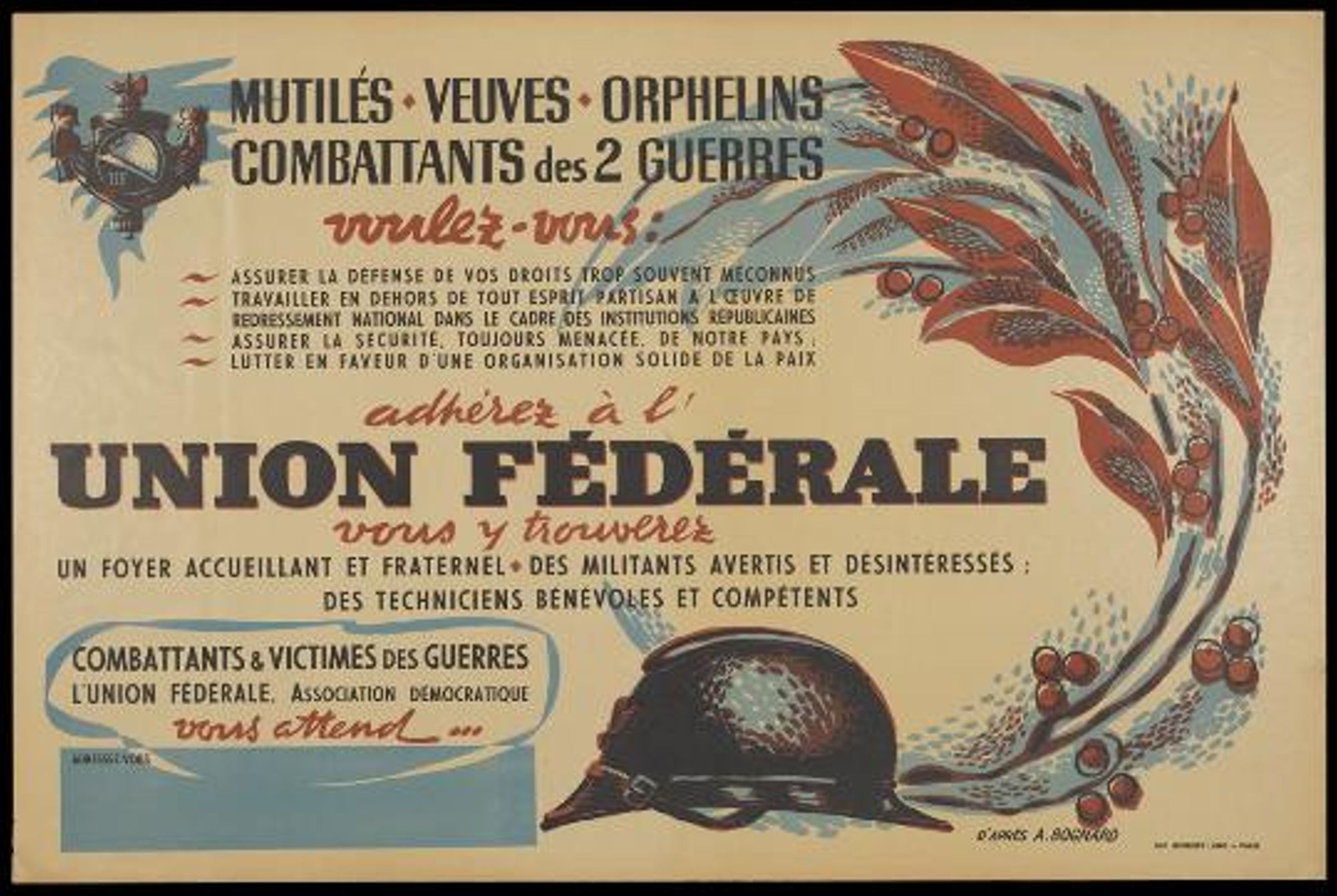 Affiche "Adhérer à l'Union fédérale"
