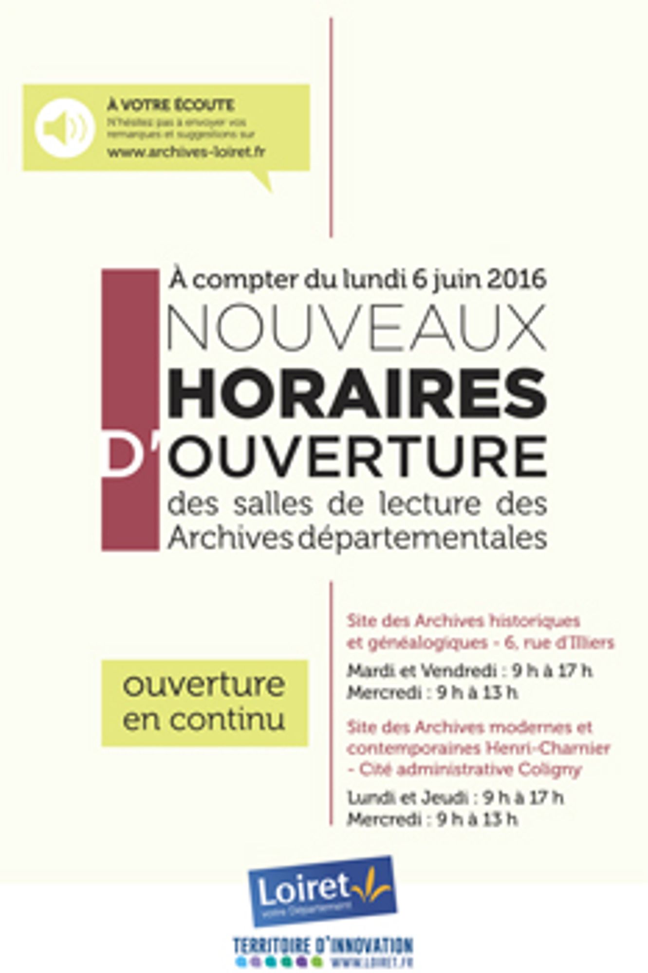 De nouveaux horaires d'ouverture débarquent !