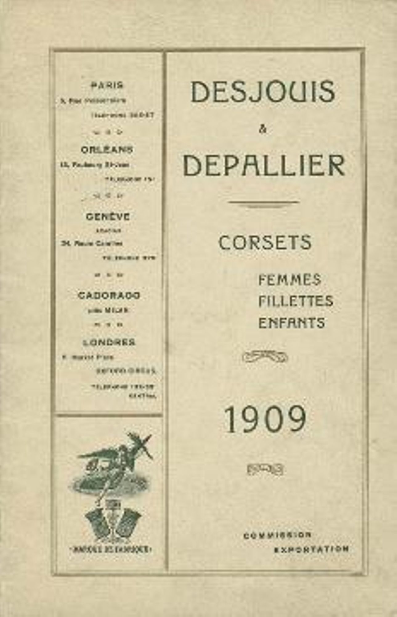 Catalogue Desjouis-Depallier de corsets pour femmes, fillettes et enfants (collection 1909).