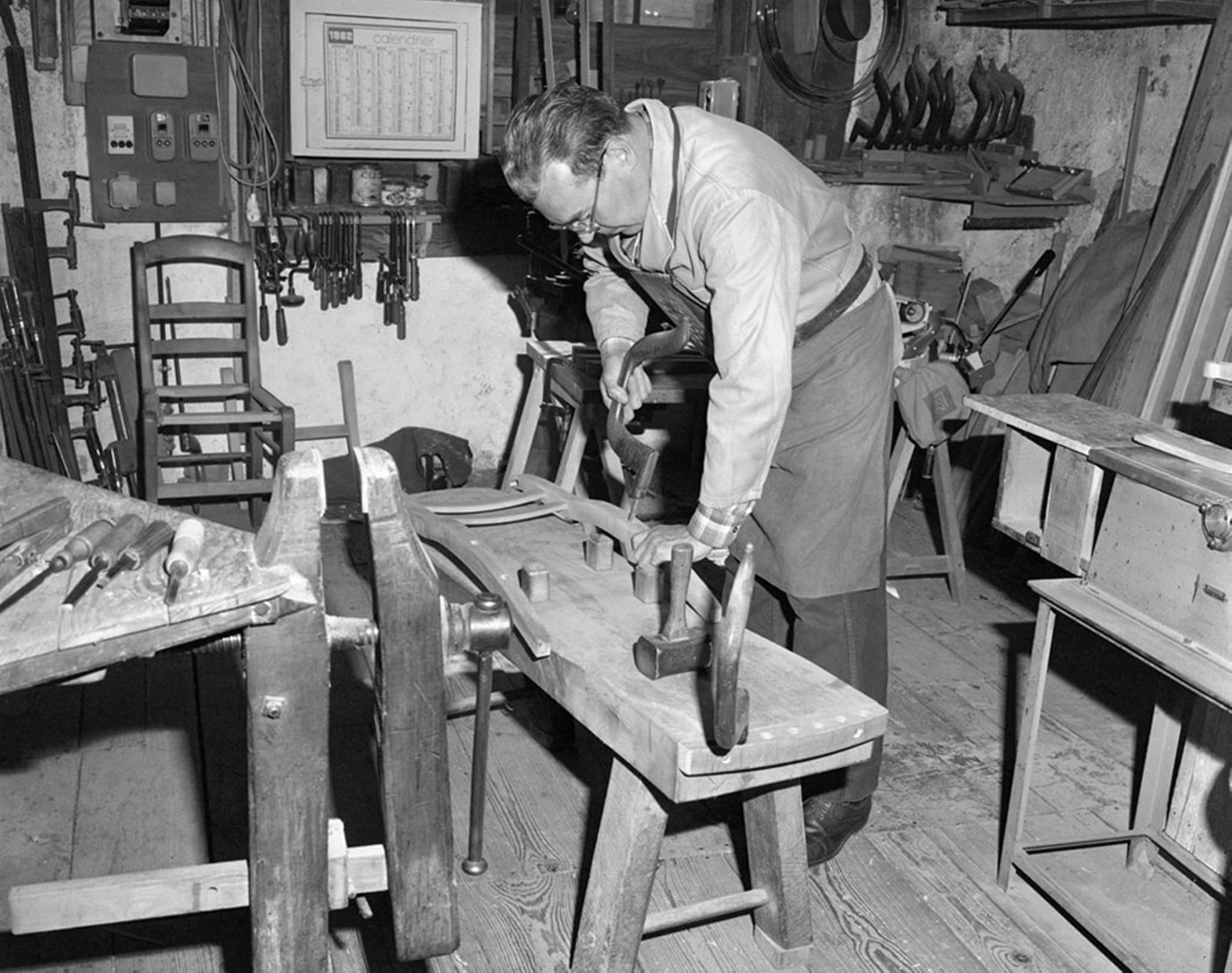 Jargeau, M. Beaudin, chaisier. (avril 1982)