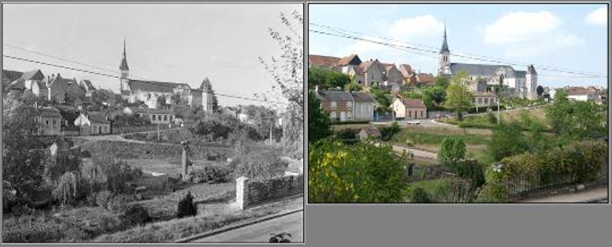 Châtillon-sur-Loire, vue générale. (octobre 1970 / avril 2011)
