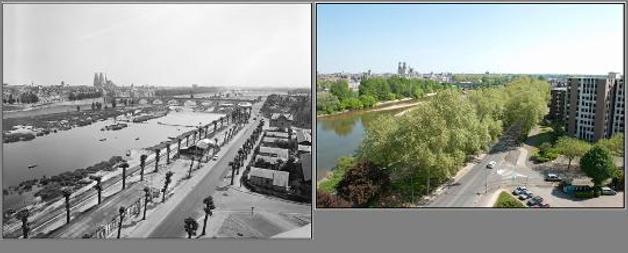 Orléans, vue aérienne. (octobre 1970 / juin 1993)