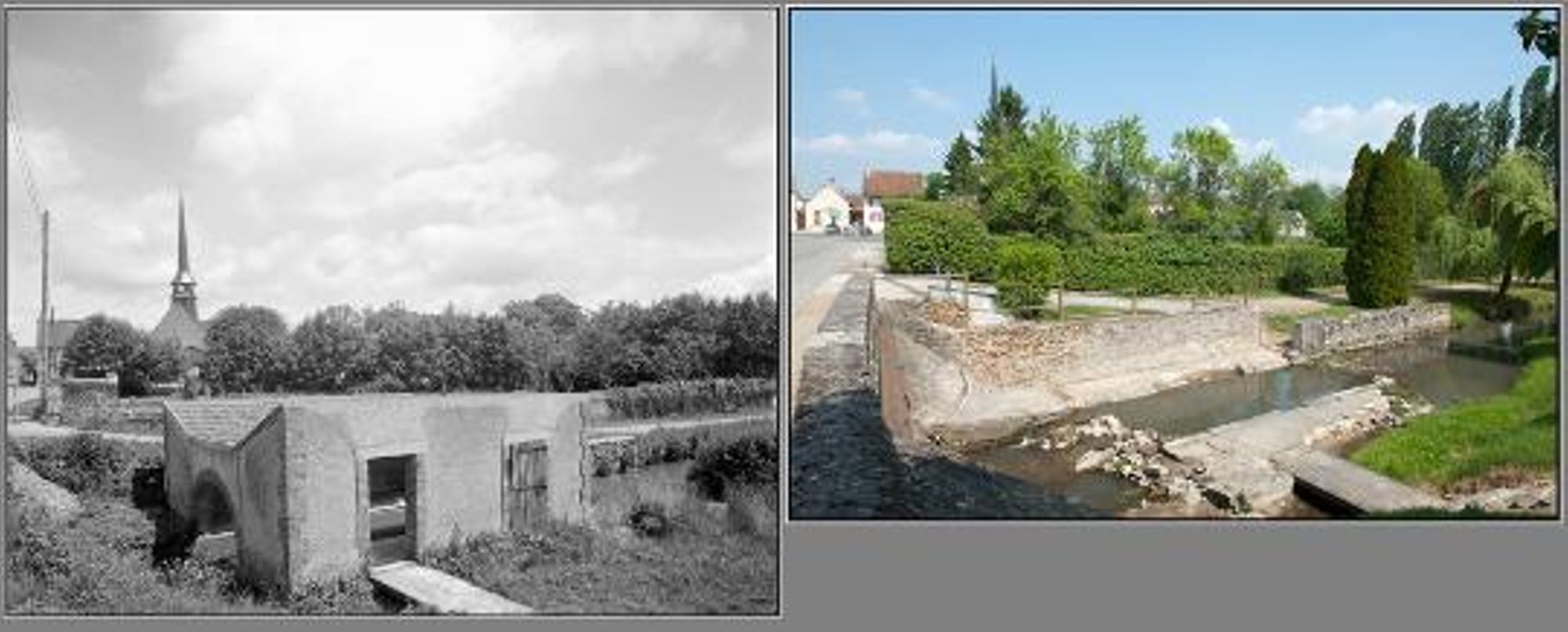 Pierrefitte-ès-Bois, le lavoir. (juin 1980 / avril 2011)