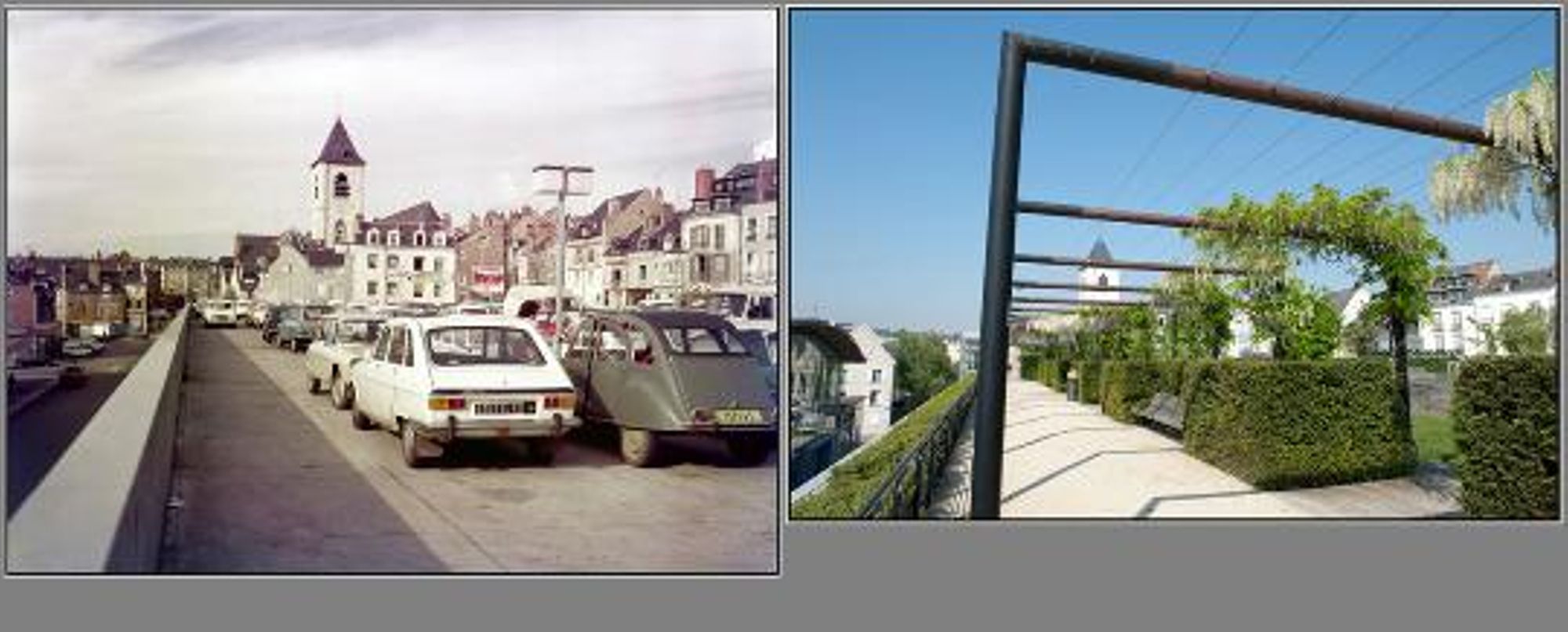 Orléans, le parking de la Charpenterie. (vers 1975 / avril 2011)