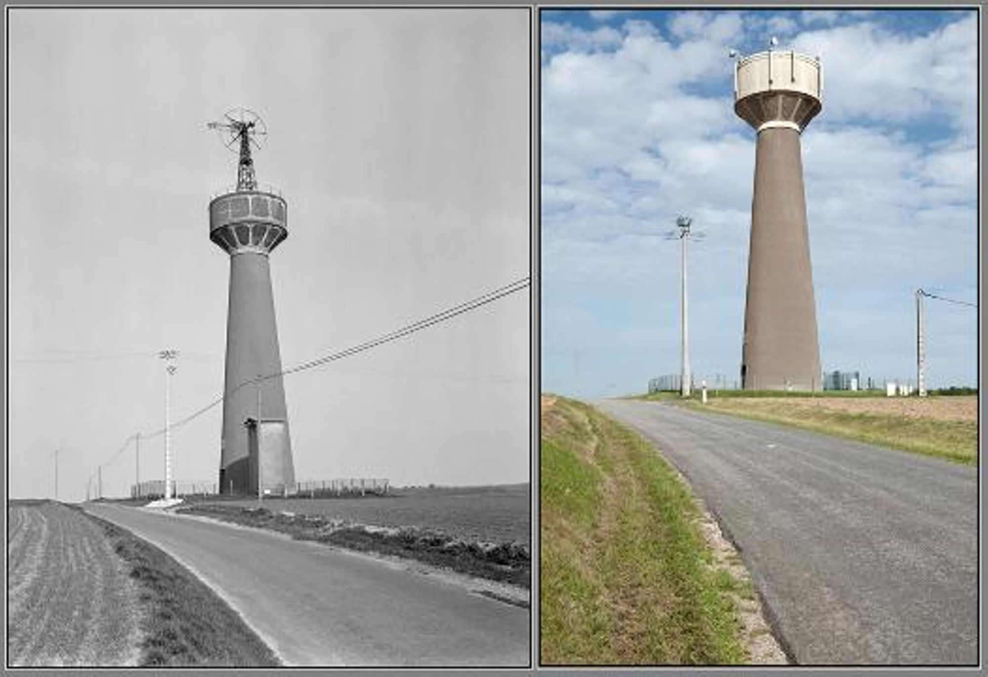 Autruy-sur-Juine, le château d'eau. (avril 1982 / août 2011)